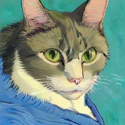 Portrait of a cat by Van Gogh