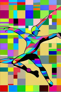 ABSTRACT SQUARES DANCING STYLE OF HIROKU OGAI