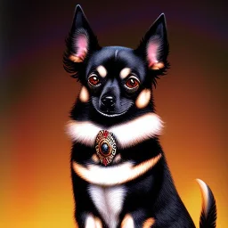 black chihuaha papilion dog, chion