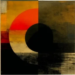 black hole sunset, by VS Gaitonde, abstract art, by Wassily Kandinsky