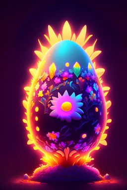 cartoon egg pfp character intricated detailed king flowers glitter neon sunset lightnight storm