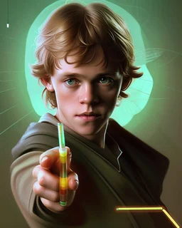 Portrait of young Luke Skywalker holding a pencil by Alex Ross, Disney, CGSociety, Carne Griffiths, Leonardo DaVinci, James Christensen character design, digital illustration, detailed sky background, Norman Rockwell, 8k resolution, Lou Xaz, cinema 4d