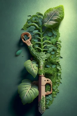 key made out of living plants