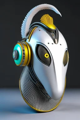 CHICKEN robot mask, sci-fi, cyberpunk, full body, ultra realistic, virtual reality, CLEAN PLAIN BACKGROUND, Aspect Ratios: 9:16