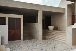 a swimming pool in the pateo of an Alentejo house with marble designed by zahad did