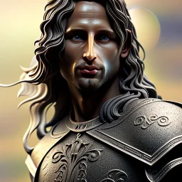 White Sculpture aragorn, full body, Rome sculpture style, full body, fresco background, hyper realistic, 8k,