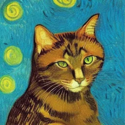 Portrait of a cat by Van Gogh