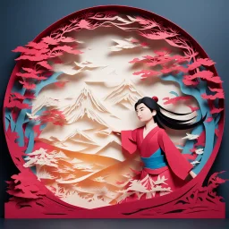 A mesmerizing paper-cut animation of the iconic tale of Mulan comes to life on the screen. Every delicate detail meticulously crafted out of paper unfolds before your eyes, showcasing the determined spirit of Mulan. The intricate paper scenes blend vibrant colors with the ancient art of papercutting, capturing Mulan's courage and determination as she goes against societal expectations to protect her family and honor. This enchanting animation captivates viewers with its exquisite precision and a