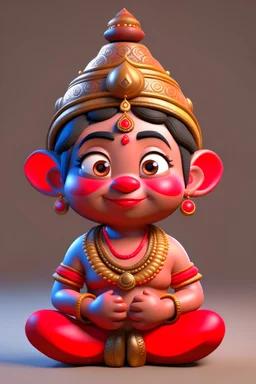 cute indian small littal gord shiva, representing Lunar New Year, 3D, unreal engine