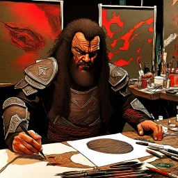 Klingon artist working in mixed media.