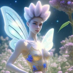 one big crystal subtle flower in a galactic ambiance with a beautiful girl fairy, transparent petals, delicate colors, in the foreground, full of details, smooth，soft, shine light atmosphere, light effect，vaporwave colorful, concept art, smooth, extremely sharp detail, finely tuned detail, ultra high 3d depth, definition,incrate detail, 8 k, unreal engine 5, ultra sharp focus