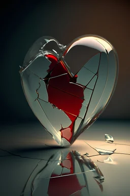 heart in glass break