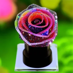 transparent multicolor crystal rose