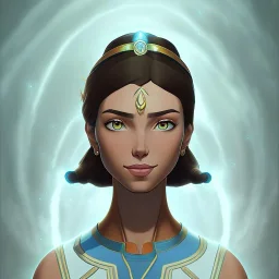 a Portrait of Nefertiti as a waterbender in lenged of korra art style