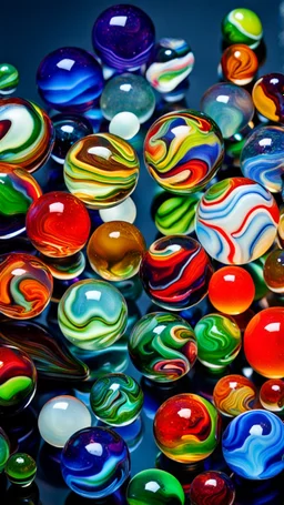 many stunning glass marbles, colorful, extremely detailed, realistic shapes, colorul, 90s nostalgia, stunning, shiny, ultra detailed, dark background, perfect photo