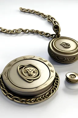 a ring attached to a chain. the ring has a seal on the top. The seal is made to imprint wax. The seal has a design with a D.