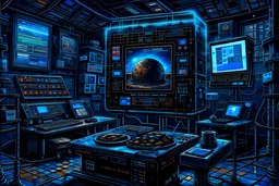 oil paint of high tec cookie making space station heritage authentic cyberpunk relic