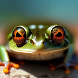 closeup of a frog with the eyes of a house - fly, creature hybrid, high resolution photo, trending on artstation, 8k