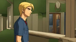 George is estimated to be 28 years of age (as of Broken Sword 4). His trademark appearance consists of blond hair, cut short in the back but left long in the front, as well as jeans with incredibly deep pockets and a blue-green jacket over a white t-shirt.