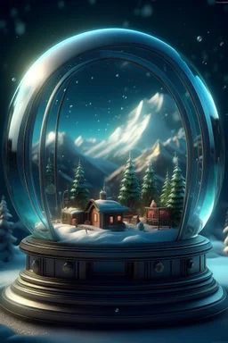 knollingcase, scenery of Portable gum making machine inside of snow globe, aurora borealis, transparent data visualization, trending on artstation, by Tom Bagshaw and Seb McKinnon, ultra detailed, hyper-realistic, cinematic, dramatic lighting, volumetric lighting, 150mm, octane render, photorealistic, denoise, photograph with a Hasselblad H3DII