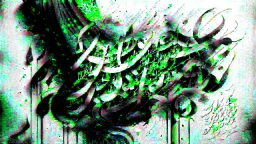 Calligraphy with gray, black and white color theme