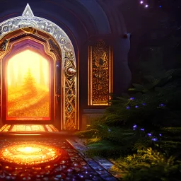 magic portal, glistening oiled shiny, intricate, Exquisite details and textures, highly detailed, digital painting, artstation, concept art, sharp focus, nature background, illustration, 8k, by stability ai, nvidia