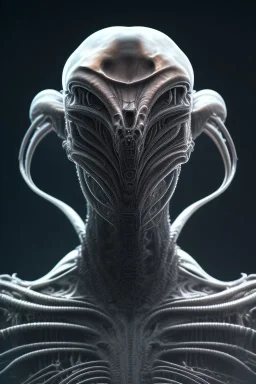 alien, head, dark, evil, weapons, blood, 8k, finely detailed, photo realistic, HR Giger style