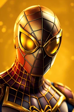 Gold Spiderman wearing Gold Sunglasses. With Gold details and a Gold background.