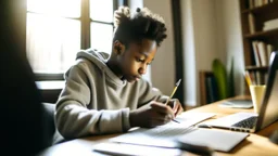 The image for the article depicts a young person sitting in front of a laptop in a well-lit room filled with natural light. The individual appears entirely focused on the process of online learning, holding a pen in their hand and jotting down important notes. On the screen in front of them, an educational interface can be seen, featuring a variety of learning materials, including e-books and educational videos. The image conveys the concept of self-directed learning and personal development thr