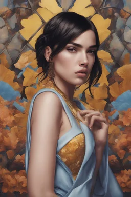 Dua Lipa render eye candy oil paiting In depth psychology display Paris detailed render eye candy breathtaking Greg Rutkowski, Artgerm, WLOP, Alphonse Mucha dynamic lighting hyper detailed intricate detailed attractive detailed render eye candy breathtaking on oil paint Salvador Dalí style in the Paris