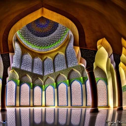 Islamic mosque, hdr, uhd, 8k, dof, perspective view, pivot on triumph, by paul meijering