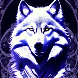 spirit animal, white wolf, deep color, intricate detail, victory,