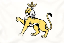 a bobcat in a royal lion position like on flags or crests, vector
