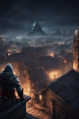 assassin's creed rooftops night scene