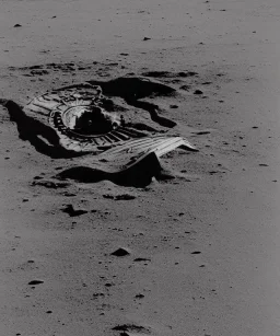 Sunken Viking ship on the lunar surface