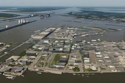 A new orleans style port city on a river delta
