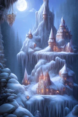 crystal casttle, rabbits, ice mountain, crystal, ice crystal