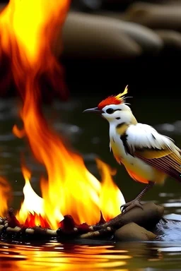 king bird Homa Saadat feet fire and water and dirt and wind