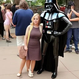 lovely lady with darth vader