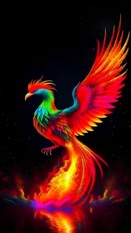 Beautiful Phoenix bird reburn from flam
