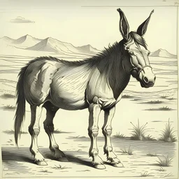 engraving of mule illustration