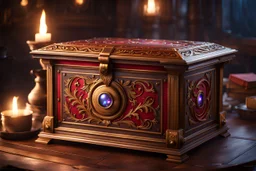 Gwendy's magic button box. fantasy concept art, exquisite realism, a masterpiece, dynamic lighting, hyper detailed, intricately detailed, deep color, Unreal Engine, volumetric lighting , Epic cinematic brilliant stunning intricate meticulously detailed dramatic atmospheric maximal,