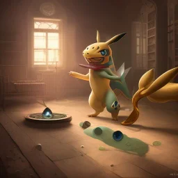 Mystery pokemon,Ambiance dramatique, hyperrealisme, 8k, high quality, lot of details, portrait,