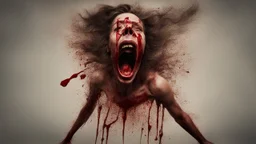 شخص يصارخ ويعاني وواضح عليه انو بدو يموت ويخرج منو دم