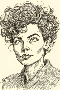 A woman portrait in the style of a drawing