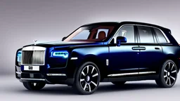 Black Luxury Rolls Royce Cullinan , Photorealistic, 4K, Ultra Detailed, Front Quarter View