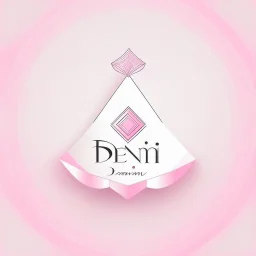 Create a logo with the name Deniz Boutique, inspired by diamond dresses, with the symbol of the dress, baby pink