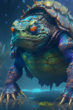 Amphibian turtle mutant bull alien,FHD, detailed matte painting, deep color, fantastical, intricate detail, splash screen, complementary colors, fantasy concept art, 32k resolution trending on Artstation Unreal Engine 5