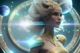  beautiful cosmic woman, nice smiling, magic glamour make up, delicate colors, beautiful glamour galactique dress, ultra sharp focus, 8k, unreal engine 5, extremely sharp detail, light effect, soft light atmosphere of a spaceship, smooth, full of details, face in front, complete vision of face and hair and body