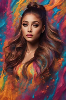 A Liquid Portrait Of AAriana Grande Face Made Of Colours, Muscles And Movement, Charging, Splash Style Of Colourful Paint, Hyperdetailed Intricately Detailed, Fantastical, Intricate Detail, Splash Screen, Complementary Colours, Liquid, Gooey, Slime, Splashy, Fantasy, Concept Art, 8k Resolution, Masterpiece, Melting, Complex Background Dark Art, Digital Art, Intricate, Oil On Canvas, Masterpiece, Expert, Insanely Detailed, 4k Resolution, Fairy Tale Illustration, Dramatic